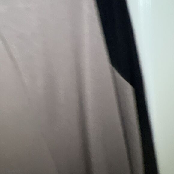 Drape Front Open Cardigan Sweater Wrap Women M/L Tan Black Colorblock Waterfall - Picture 6 of 10